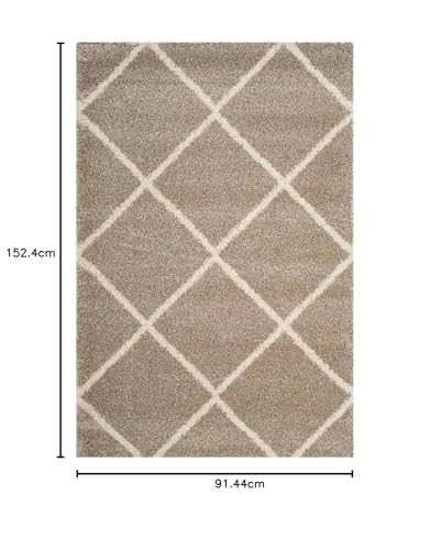 Image of SS Malik Handloom Soft Shaggy Rugs Fluffy Home Decorative Large Carpet for Living Room 2-inch Thick Carpet (3x5 Feet, Beige Box)