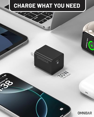 Image of 30W USB C Charger, GaN Compact Type C Charger Fast Charging Block, PD 3.0 PPS USB C Wall Charger Power Adapter for iPhone 17 16 15 Pro Max, Galaxy S26 S25 S24 Ultra, iPad Pro, AirPods 4, Black