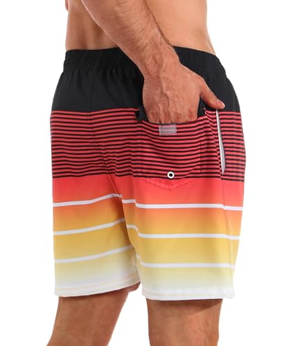 Image of APTRO Men's Swim Trunks with Compression Liner 5 Inch Bathing Suit Beach Swimsuits