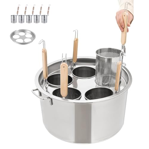 Cuiseur à pâtes 4 trous avec paniers suspendus pour cuisson simultanée