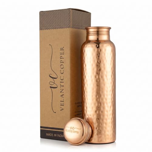 Copper Water Bottle - 32 Oz - Handcrafted...