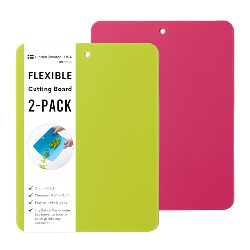 Linden Sweden Flexible Cutting Board 2-Pack - Lime/Pink