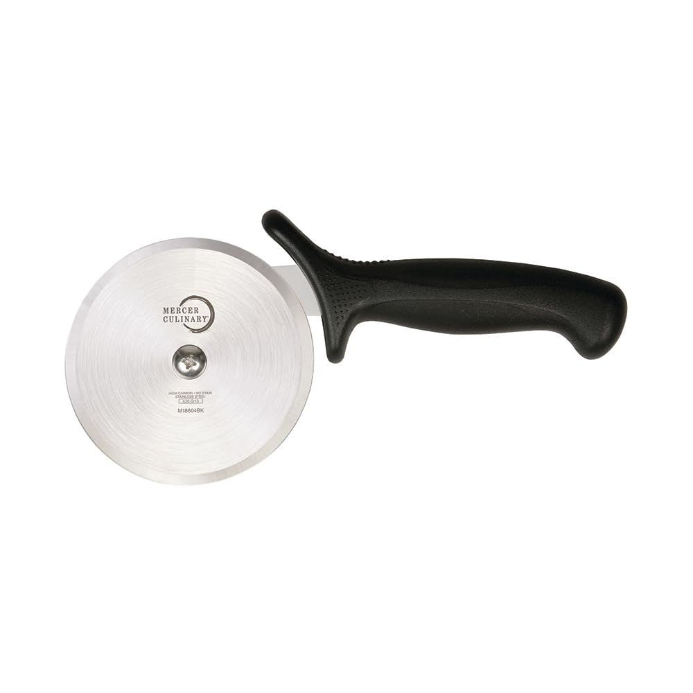 Millennia Pizza Cutter with Black Handle, 4 Inch Wheel, Stainless Steel