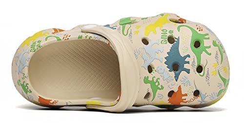 Inminpin Kids Cute Clogs Cartoon Garden Shoes Boys Girls Slides Slippers Indoor Outdoor Children Water Shower Beach Pool Sandals,Beige A,8.5-9.5 Toddler,Kids #TOP3