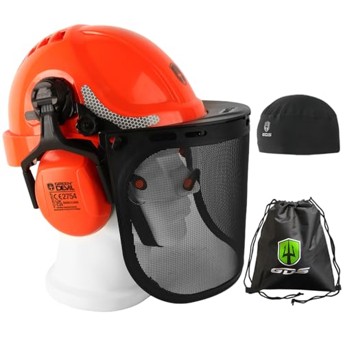 GREEN DEVIL 2910VR Kettensägen-Schutzhelm EN397 Forstschutzhelm Sicherheitshelm Doppelter Augenschutz 4 in1 Helmset Schlagfeste Bequeme Belüftung Arbeitshelm GREEN DEVIL 2910VR Kettensägen-Schutzhelm EN397 Forstschutzhelm Sicherheitshelm Doppelter Augenschutz 4 in1 Helmset Schlagfeste Bequeme Belüftung Arbeitshelm