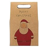 TuToy Merry Christmas Paper Bags Biscuits Portable Tote Bag For Cafe Bakery Box Gift - #2