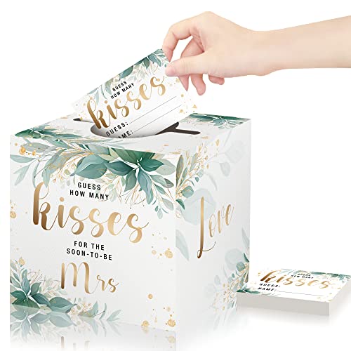 Guess How Many Kisses Game with Box, Bridal Shower Game,