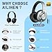 AILIHEN C90 Wired Headphones with Microphone Volume Control, Noise Reduction Foldable Comfortable Over Ear Headphones Wired Durable Nylon 3.5mm Jacket for Tablet/Chromebook/Computer/Adult/Teens(Grey)