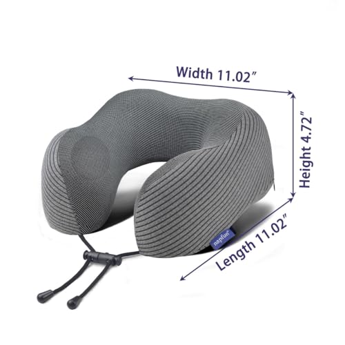 image for napfun Travel Pillow, 100% Pure Memory Foam Neck Pillows for Travel Ai