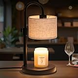 FINCMY Candle Warmer Lamp with Timer, Dimmable Candle Wax Warmer Candle Lamp Warmer with 2 Bulbs, Mothers Day Gifts Birthday Gifts for Women Bedroom Home Decor (Linen-Upgraded)
