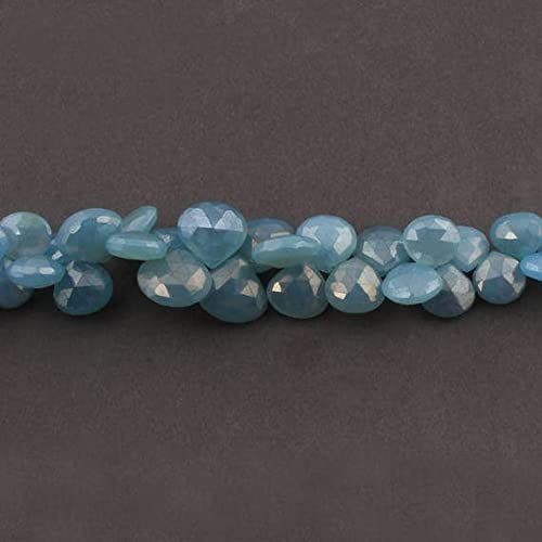 Perles Calcédoine Bleue en cœur pour offrir un cadeau artisanal inoubliable