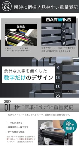 BARWING(バーウィング)NEW モデル 可変式ダンベルその5