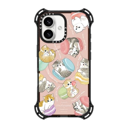 CASETiFY �o�E���X MagSafe�Ή� iPhone 16 �P�[�X [�ϏՌ��� / 6.5m����̗����������N���A (MIL�K�i6�{����) / ���C�����X�[�d�����Magsafe�Ή�] - Do nothing or Macaroon - �N���A 