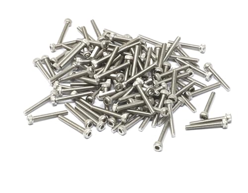 Image of iexcell 100 Pcs M2.5 x 18mm Thread Pitch 0.45 mm Stainless Steel 304 Hex Socket Head Cap Screws Bolts Kit