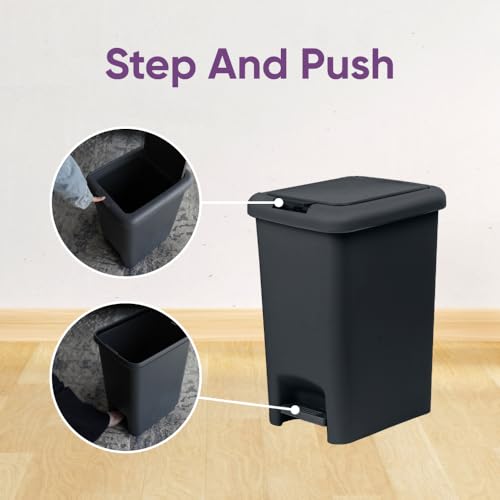 Superio bote de basura rectangular 6.5L negro miniatura 7