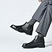 OKKO Mens Chelsea Dress Boots, Fashion Casual Leather Ankle Work Boot Boots for Men, Black, Size 9
