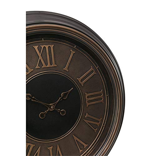 Pemberly Row Traditional Genoa Oversized Wall Clock Bronze Plastic #TOP3