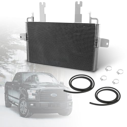 RARAYC 7.3L Powerstroke Transmission Cooler with Hoses and Clamps Compatible with Ford F-250 F-350 F-450 1999 2000 2001 2002 2003 37-Row Aluminum