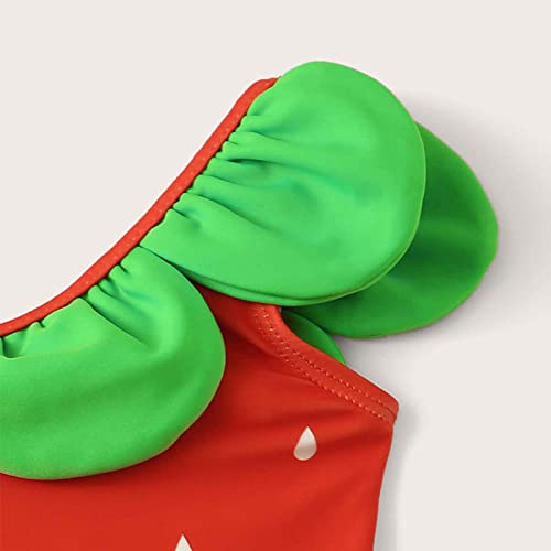 Baby Toddler Girls One Piece Swimwear Summer Cute Watermelon Print Sleeveless Swimsuit with Rufflet Shoulders for Baby2