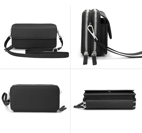 Image of Lanyani RFID Crossbody Wallet Wristlet Purse with Phone Pocket For Women Vegan Leather