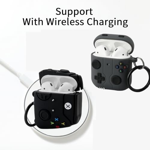 Image of [2Pack] Gedicht for Airpods 2nd Generation Case, Funny 3D Cartoon Game Console Design Silicone Soft Cases for Airpods Case 2nd /1st Gen, with Keychain Kids Women Men for Airpods Case