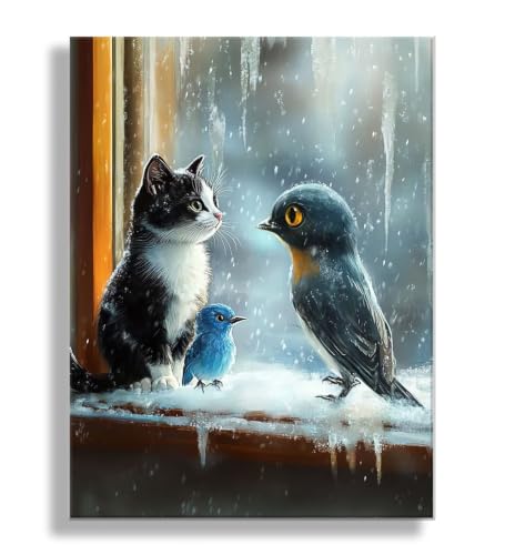Peinture par numéro adulte animal 45x60cm avec acryliques et pinceaux