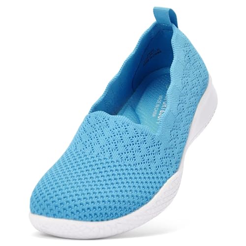 Puxowe Women's Casual Slip on Walking Shoes-Lightweight Knit Loafer