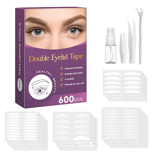 600PCs Invisible Double Eyelid Tape for Hooded Eyes, Invisible Eyelid Lifter Strips Droopy Eyelid Lift Tape, Instant Eyelid Lifting for a Natural Look, Perfect for anyone (600Count (Packof 1))