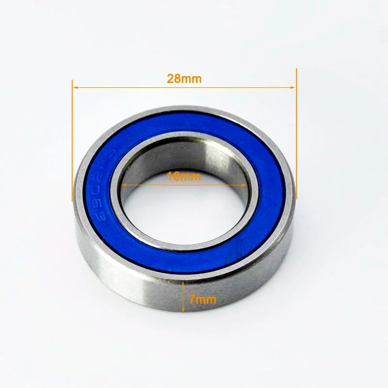 Hybrid Ceramic Bicycle Ball Bearings, 2 Pack, 6800 6802 6805 6806 6900 6902 2RS, Bearing Steel with Double Rubber Seals, Reduced Friction (MR24377 24x37x7mm)