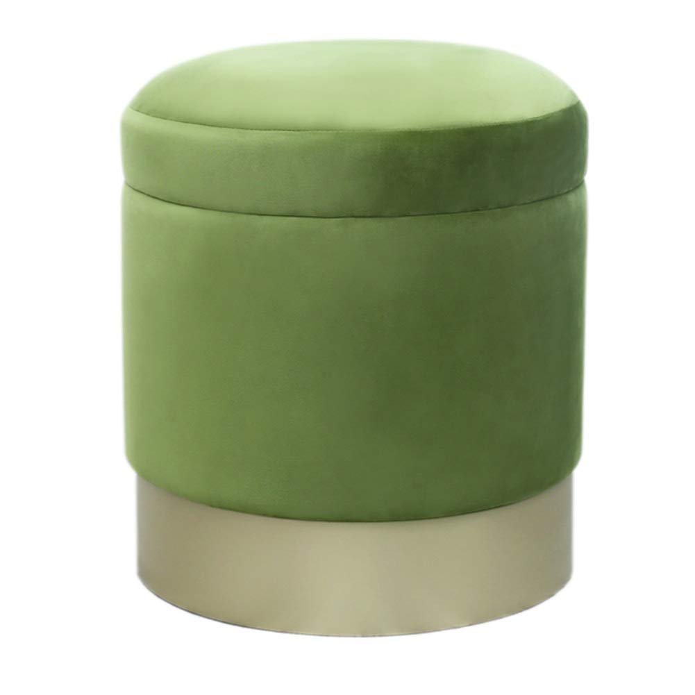 Taburete maquillaje MU con pies dorados champán de diseño elegante para salón moderno
