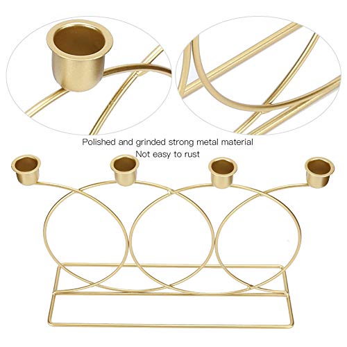 cyrank Castiçal dourado, castiçal de metal, castiçal, candelabro dourado, castiçal para mesa central