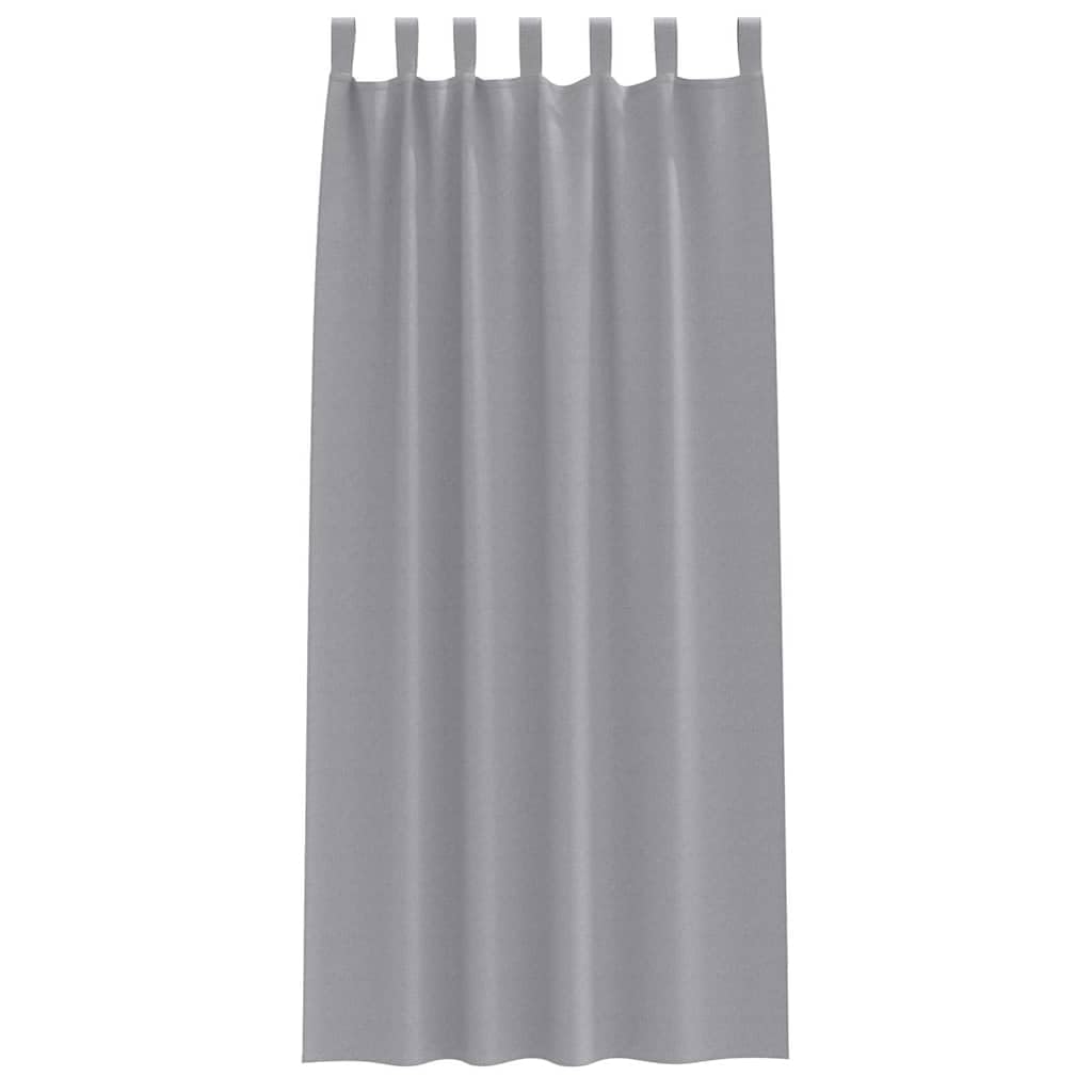 Firany Blackout z Kółkami 2 Szt Jasnoszary 225 x 140 cm Poliester