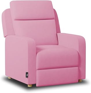 Nalui - Sillón Relax Reclinable One Fabric (77x87x95cm) con Apertura Push Manual y Estructura Reforzada. Sillón para el Salón Tapizado en Tela con Reclinación 160º Rosa