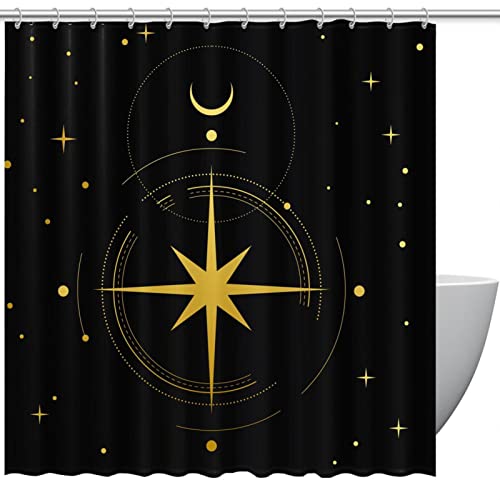 Rideau de douche étoiles lune imperméable sans odeur chimique pour le bain - 2