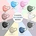 Disposable Face Masks for Adults - 100 Pack Individually Wrapped, 4 Ply Protection, Fashion 10 Colors Facemask, Breathable and Comfortable Safety Lightweight Masks Disposable for Women & Men