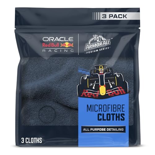 Armor All Mikrofasertücher zur Autoreinigung – 3er-Pack, ultraweich & wiederverwendbar – Entwickelt mit Oracle Red Bull Racing