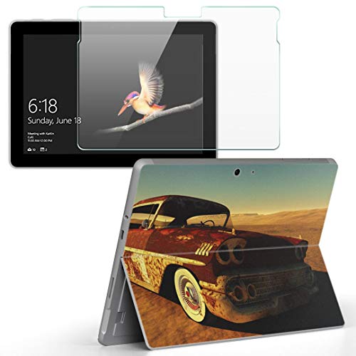 igsticker Surface Go/Surface Go 2 専用スキンシール ガラスフィルム セット 液晶保護 フィルム ステッカー アクセサリー 保護 008265 写真・風景 写真 車 砂漠 空