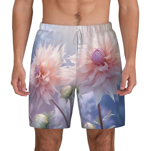 Bañador elástico para hombre con forro de compresión de secado rápido y 3 flores