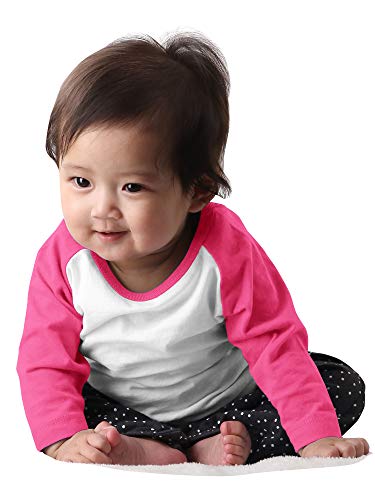Image of Hat and Beyond Kids Raglan Jersey Child Toddler Youth Uniforms 3 /4 Sleeves T Shirts