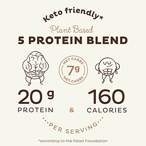 Kos Vegan Protein Powder, No Erythritol, Chocolate - Organic Pea Protein Blend, Plant Based Superfood Rich In Vitamins & Minerals, Keto, Soy, Dairy Free - Meal Replacement For Women & Men, 14 Servings #TOP5
