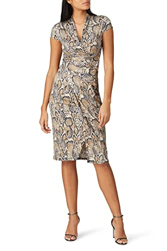 Great Jones Damen Wickelkleid mit Schlangenmuster Lässiges Kleid, Mehrfarbig, Mittel