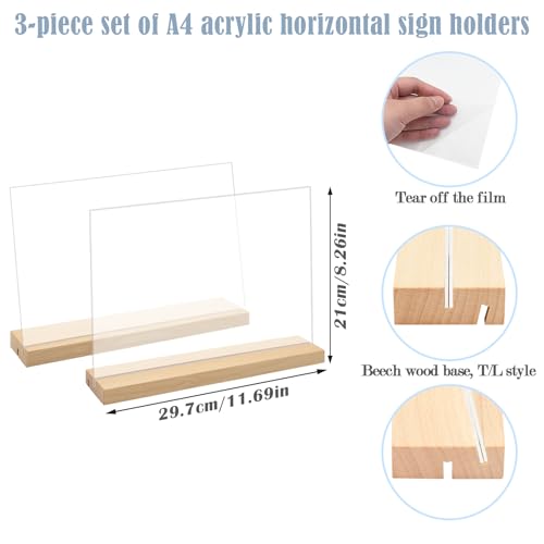 Support de table A4 horizontal stable en bois pour afficher sans basculer