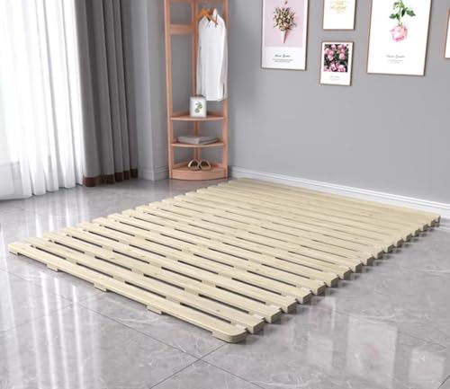 LOBOTOU Floor Bed Frame Japanese Futon Tatami Mat Breathable and Moisture-Proof, The Support Board Under The Mattress (Full)