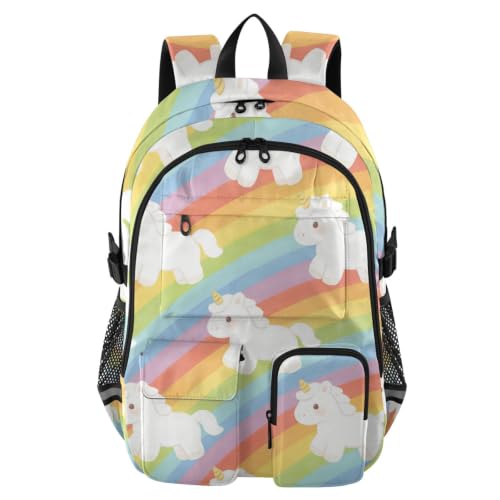 Mochilas para trabajo y universidad con estampado original de arcoíris para adultos