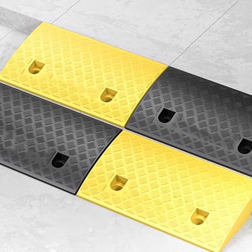 Threshold Ramp, Rampa de Umbral en Plástico para Silla de Ruedas, adecuada para Entradas, Scooters Eléctricos y Escaleras (Amarillo, 50 x 27 x 8 cm) miniatura 6