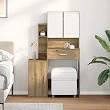 Couleur : Brun Générique Coiffeuse avec Miroir et LED en chêne Artisan Bois d\'ingénierie,Meubles,Armoires & Meubles de Rangement,Meubles-lavabos,Coiffeuses,Marron,28.8 KG,868881