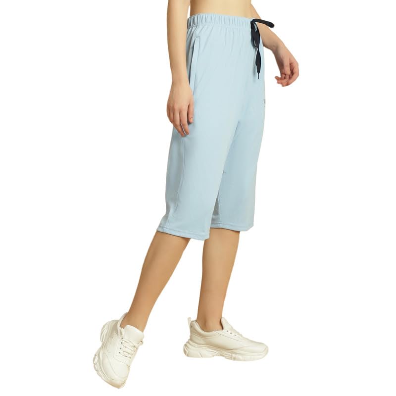 Image of Mack Jonney Solid Regular Fit Polyster Lycra Capri for Women-P