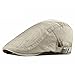 JNKET Retro Unisex Quick-Drying Flat Cap Adjustable Newsboy Hats Casual Duckbill Cap Driving Cap (Khaki)
