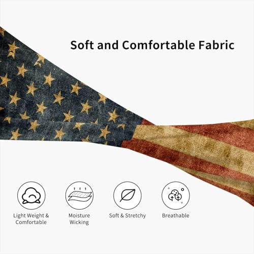 Image of American Flag Sports Headbands Moisture Wicking Workout Headband Sweatband Headbands for Running Cycling Football Yoga Hairband for Men Women