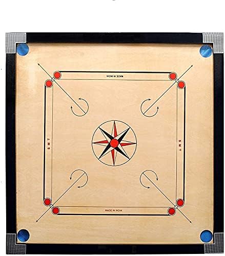 Jaysh 32 x 32 Inch Carrom Board Professional and All Age People Carrom and Free with Set of Coin, Striker and Powder